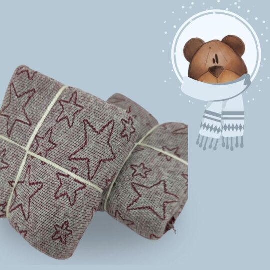 TEXLA2119 bordeaux e grigio a stelle