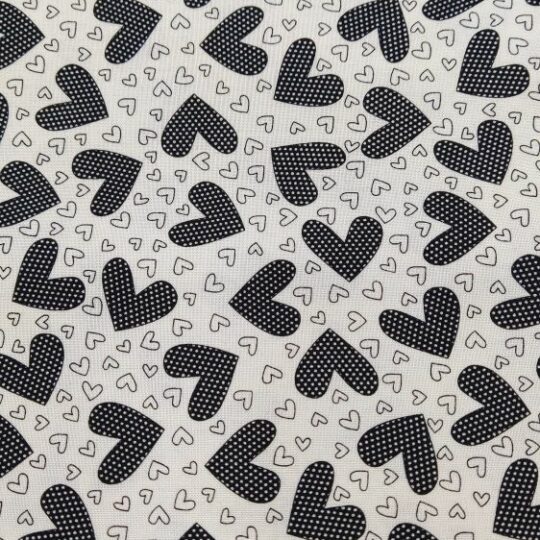 TEXCO2258 - panna con cuori neri