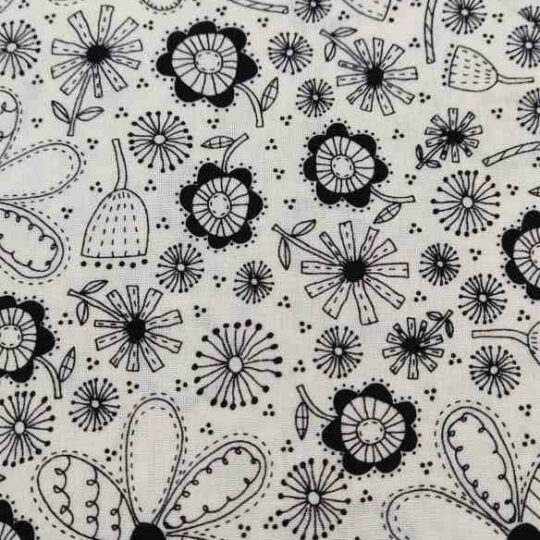 TEXCO2275 - panna con fiori neri