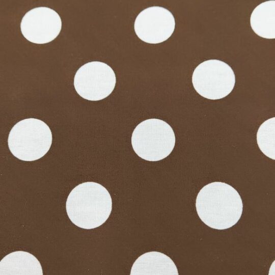 TEXCO2268 - marrone pois grande bianco diametro 20 mm