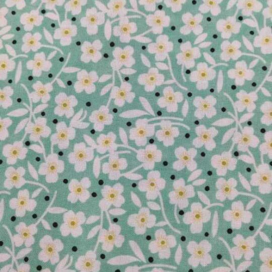 TEXCO2263 - verde acqua fiorellini panna