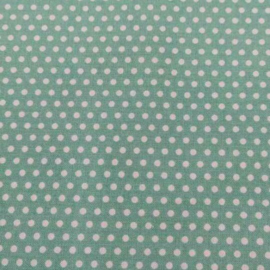 TEXCO2262 - verde acqua pois piccolo panna diametro 3 mm