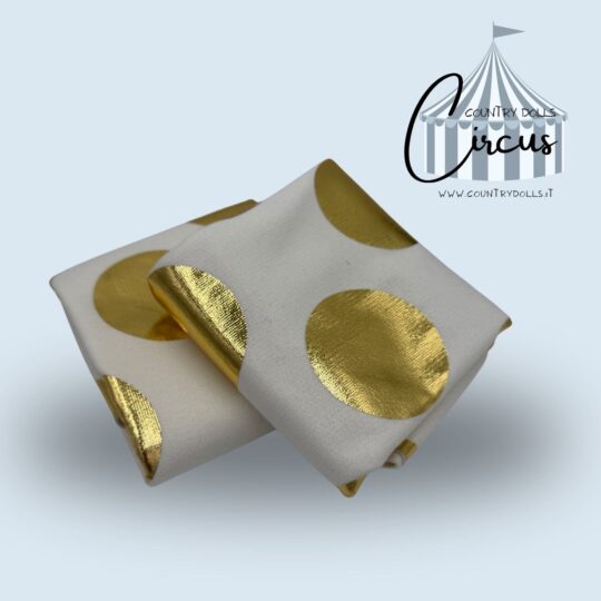 TEXFL2507 tessuto felpato panna pois oro