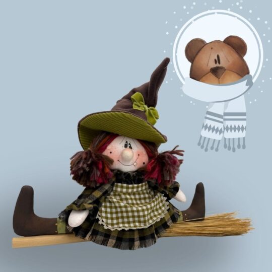 Cartamodello a grandezza reale per la realizzazione del progetto la befana CLOTILDE, dei suoi vestiti ed accessori.