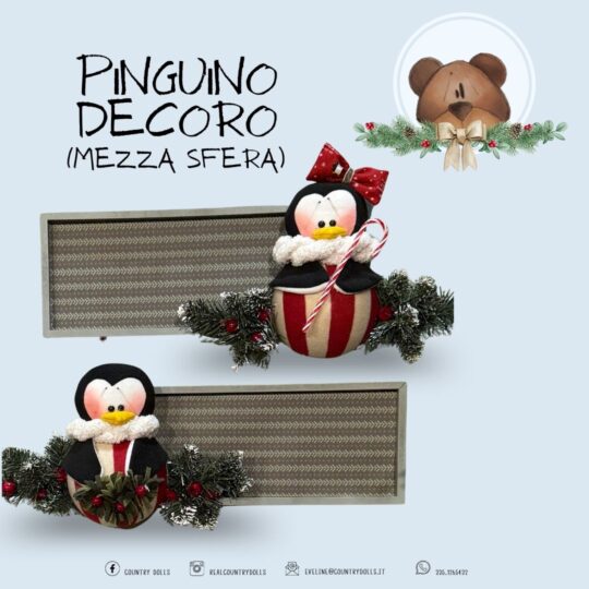 PINGUINO DECORO KIT mezza sfera